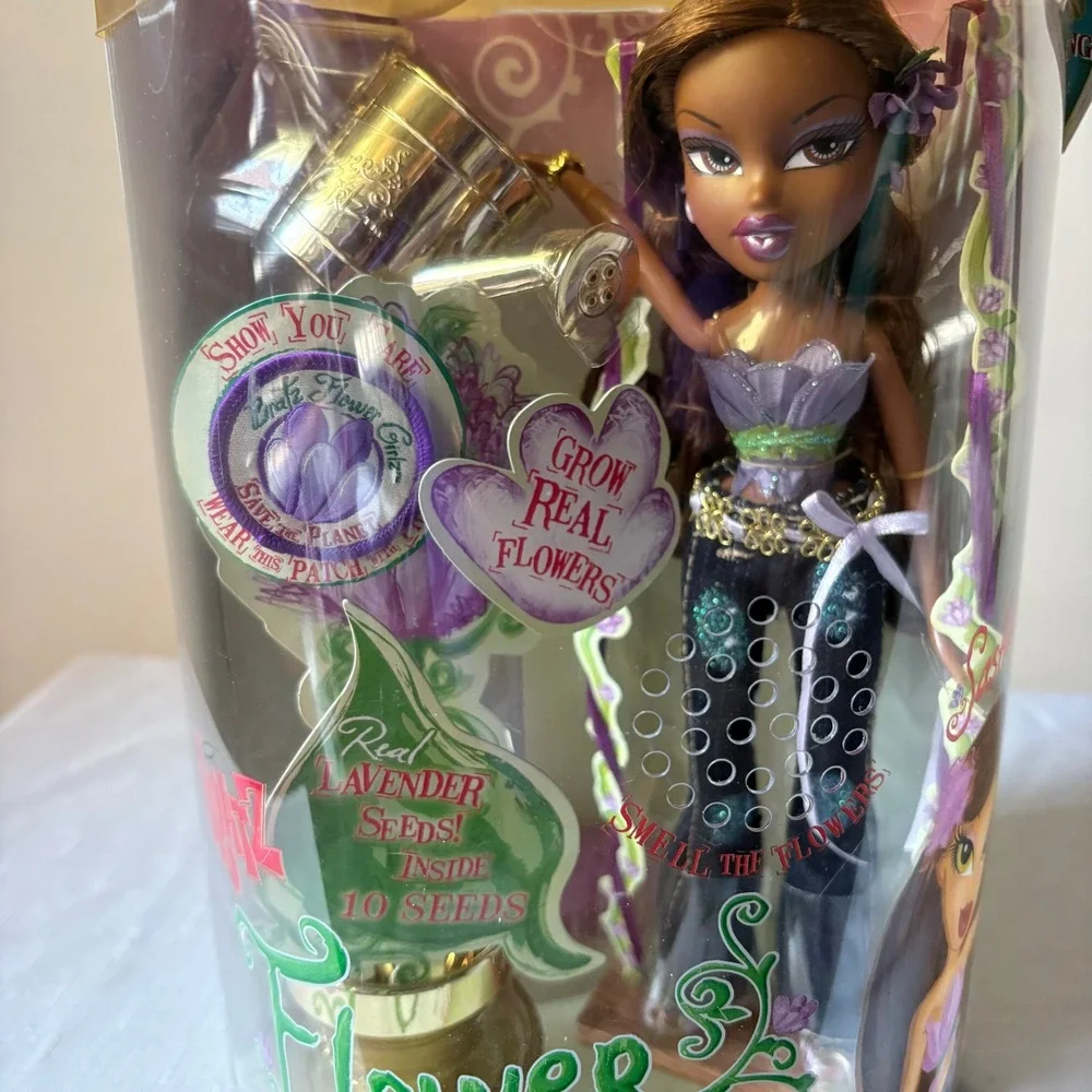 Rare 2008 Bratz Flower Girlz Sasha Doll New In Box Lavender Seeds Patch